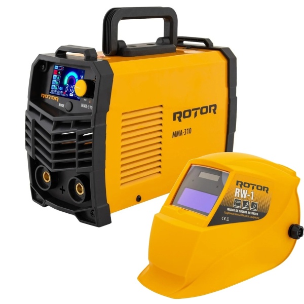 Pachet Promo: Aparat de Sudură Invertor cu afisaj color, 1.6-5mm, ROTOR MMA-310A + Masca Automata