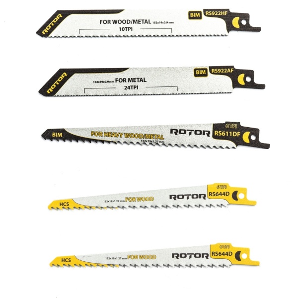 Set 5 Panze fierastrau sabie pentru Lemn/Metal ROTOR RSS1