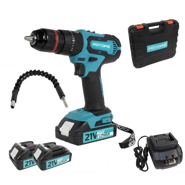 Autofiletanta cu percutie Rotor AS21LI, 21 V, 2 Ah, prelungitor flexibil, 32 Nm, 1150 RPM