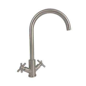 Baterie bucatarie MIXXUS DVE-011 din otel inoxidabil, Dubla comanda, Racorduri incluse - Img 1