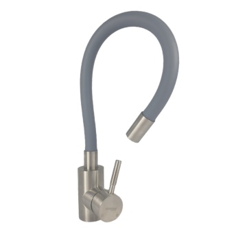 Baterie bucatarie MIXXUS SUS-011 REFL GRAY din otel inoxidabil, Monocomanda, Racorduri incluse - Img 2