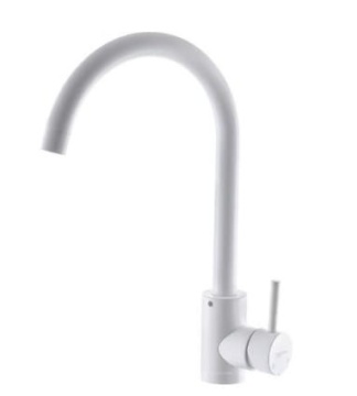 Baterie bucatarie MIXXUS SUS-011WHITE din otel inoxidabil, Monocomanda, Racorduri incluse - Img 2