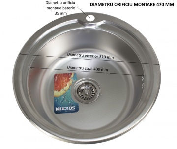 MIXXUS Z510-08-180D chiuveta bucatarie din inox - Img 2