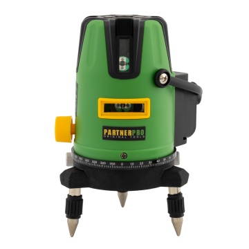 Nivela laser cu 2 acumulatori, PARTNER PRO PLE-5D, 5 linii, ±2 mm/5m, 40 m, Timp de nivelare ≤ 5s
