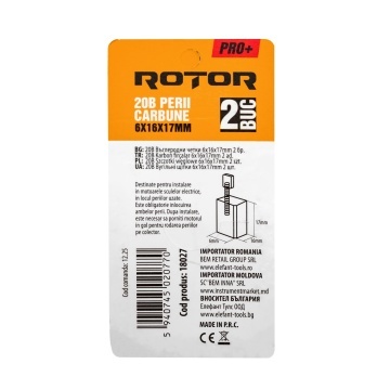 Perii de carbune ROTOR 20B pentru flex 230, 6 x 16 x 17 mm, set 2 bucati - Img 2