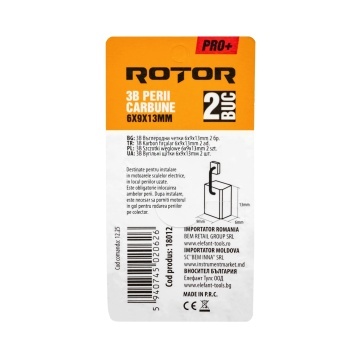 Perii de carbune ROTOR 3B pentru flex 125, 6 x 9 x 13 mm, set 2 bucati - Img 2