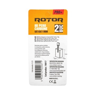 Perii de carbune ROTOR 8B pentru flex 125, 6 x 10 x 11 mm, set 2 bucati - Img 2