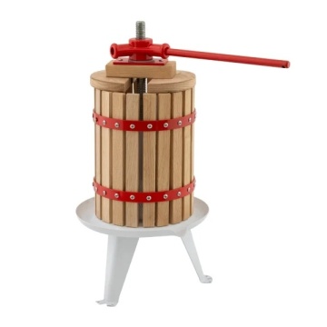 Presa manuala pentru fructe ROTOR FP-12, 12 L, cuva Ø27,1 cm, lemn masiv de stejar, fonta si otel - Img 1