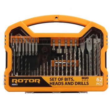 Set biti, tubulare si burghie, 62 piese ROTOR RBB62 - Img 3