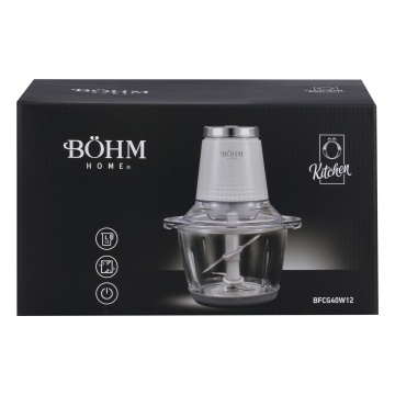 Tocator de alimente BÖHM Home BFCG40W12, 400 W, recipient din sticla 1,2 L, 4 lame - Img 12