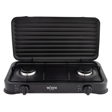 Aragaz cu doua ochiuri negru 4.4 kW, 55 x 32 cm BÖHM HOME BG-M-002-B