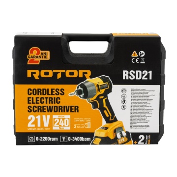 Autofiletanta cu impact si doi acumulatori ROTOR RSD21, 21 V /3 Ah, 240 Nm,2200 rot/min, 3400 BPM - Img 12