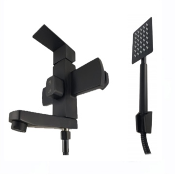 Baterie cada MIXXUS KUB-009 (EURO) BLACK din otel inoxidabil, Monocomanda, Furtun dus 150cm - Img 3