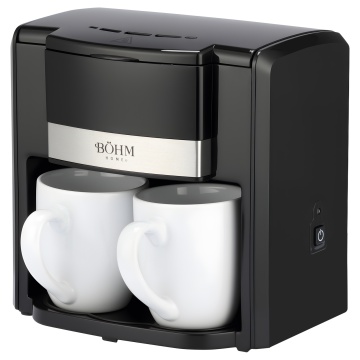 Cafetiera cu filtru BÖHM HOME BDCM6050B2C, 420-500 W, 0,6 L, 2 cesti, filtru permanent, 2 cani ceramice