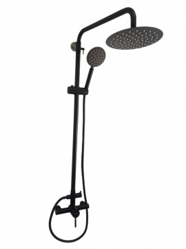 Coloana de dus MIXXUS SUS-003-J BLACK 20 cm baterie si para, monocomanda, furtun flexibil