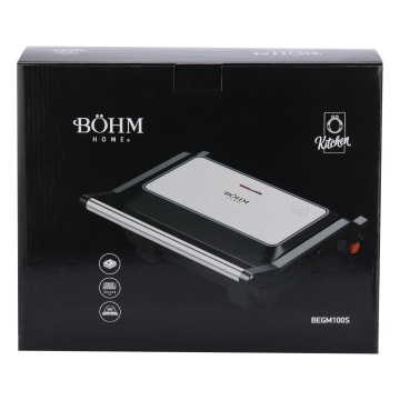 Gratar electric BÖHM HOME BEGM100S, 1000 W, placi reversibile grill / plane, deschidere 180° - Img 15