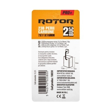 Perii de carbune ROTOR 23B pentru bormasina, 7 x 11 x 19 mm, set 2 bucati - Img 3