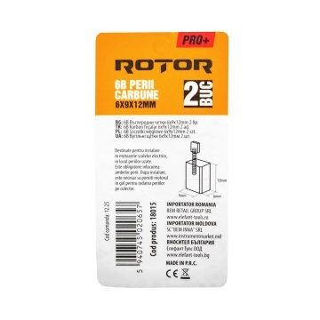 Perii de carbune ROTOR 6B pentru flex 125, 6 x 9 x 12 mm, set 2 bucati - Img 3