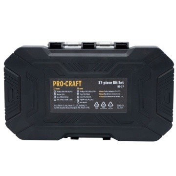 Set biti PROCRAFT BS-37 , 37 piese , biti , adaptoare priza ,chei cu piulita - Img 3
