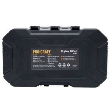 Set biti PROCRAFT BS-37 , 37 piese , biti , adaptoare priza ,chei cu piulita - Img 3