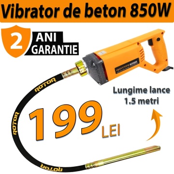 Vibrator de beton ROTOR RCV850 , 850 W , 5000 rpm, Lance de 1,5 M - Img 1