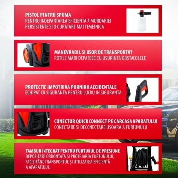 Aparat de spalat cu presiune ELEFANT E-110P-C, 2200W, 492l//h, 165 bar - Img 12