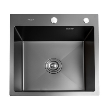 Chiuveta bucatarie BÖHM BH5050BA, inox alimentar SUS304, 500 x 500 x 220 mm, finisaj Negru, sifon inclus - Img 2