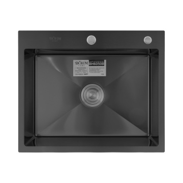 Chiuvetă de bucătărie din inox alimentar SUS304 BH6050B BÖHM NANO–BLACK 600X500X215 mm - Img 2