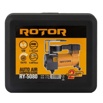 Compresor auto cu cutie de transport, 12V, 10 bar / 150 psi, 30 L/min ROTOR RY-5080 - Img 7