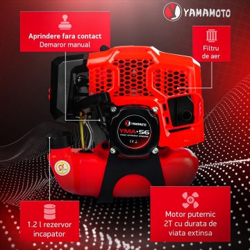 Motocoasa benzina Yamamoto YMA.56 , 2T, 5.8 CP, 10000 rpm - Img 4