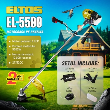 Motocoasa pe benzina EL5500 Eltos 4.7 CP , 5500 Watti - Img 2