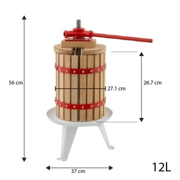 Pachet Zdrobitor Struguri 28 L 180Kg/h + Teasc 12L din Lemn masiv de Stejar si Baza de Fonta Emailata + Sac pentru Filtrare Cadou - Img 2