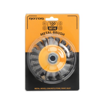Perie de sarma conica cu noduri ROTOR 100mm M14 - Img 3