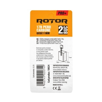 Perii de carbune ROTOR 17B pentru rotopercutor, 6 x 9 x 11 mm, set 2 bucati - Img 2