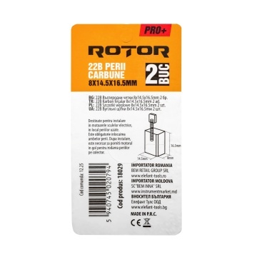 Perii de carbune ROTOR 22B pentru flex 230, 8.5 x 14.5 x 16.5 mm, set 2 bucati - Img 2