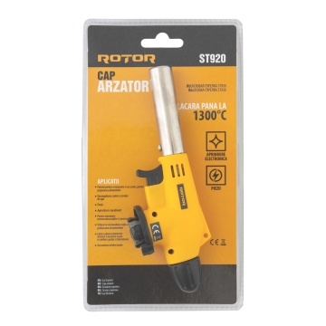 ST920 Cap arzator camping pe gaz ROTOR 1300 °C, Aprindere electronica/ piezo - Img 3