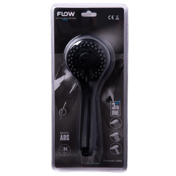 FPD-2B Cap de duș multifuncțional 3 în 1, negru ABS, FLOW
