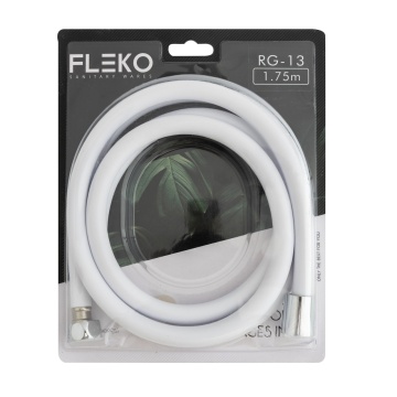 Furtun de dus din silicon alb 175 cm, FLEKO - Img 2
