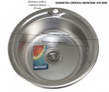 MIXXUS Z510-08-180D chiuveta bucatarie din inox - Img 2