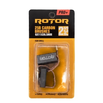 Perii de carbune ROTOR 25B pentru bormasina, 6 x 11 x 20.5 mm, set 2 bucati - Img 3
