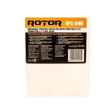Presostat mecanic pentru pompă de apă ROTOR RPS-9/MB, filet exterior: G1/4", 0.7–5 bar - Img 3