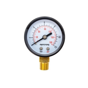 RM-50/12R, Manometru radial apa 0-12 bar, 50 mm, conexiune 1/4", ROTOR - Img 2