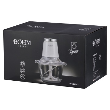 Tocator de alimente BÖHM Home BFCG40W12, 400 W, recipient din sticla 1,2 L, 4 lame - Img 13