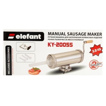 Aparat de facut carnati orizontal 3kg INOX, Elefant KY-2005S - Img 3