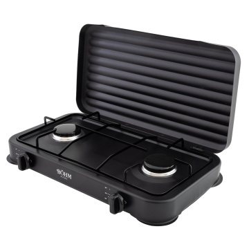 Aragaz cu doua ochiuri negru 4.4 kW, 55 x 32 cm BÖHM HOME BG-M-002-B - Img 2