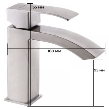 Baterie lavoar Mixxus AMA-001, culoare crom - Img 2