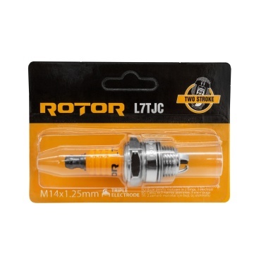 Bujie de aprindere pentru motoare in doi timpi ROTOR L7TJC, 3 electrozi, filet M14 × 1,25 mm, bax 10 bucati