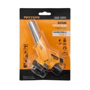 Cap arzător pentru butelie gaz spray, placă ceramică, aprindere piezo, conectare bayonet ROTOR RAB-509C - Img 3