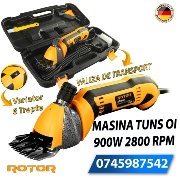 Mașină de Tuns oi cu variator de turatie, ROTOR RTO900 – 900W, 2800rpm, Putere și Precizie - Img 1
