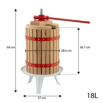 Pachet Zdrobitor Struguri 28 L 180Kg/h + Teasc 18L din Lemn masiv de Stejar si Baza de Fonta Emailata + Sac pentru Filtrare Cadou - Img 2